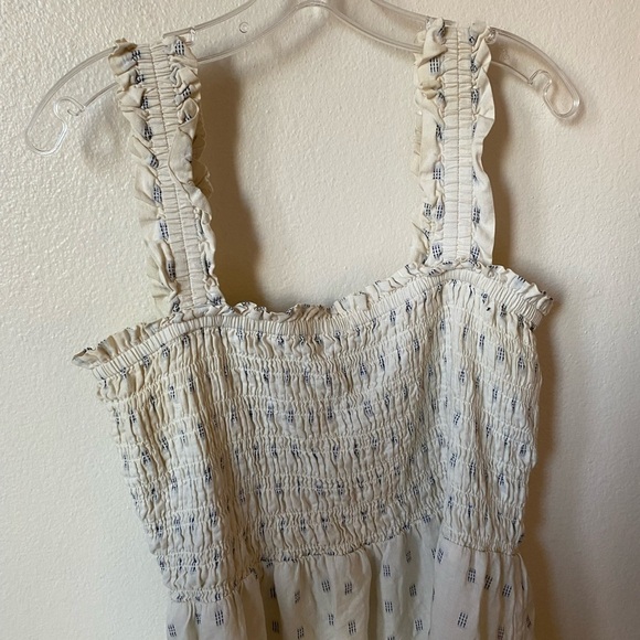 Madewell Women’s Lucie Smocked Tank Mini Dress in Textural Clipdot Fit Size L - Picture 4 of 10